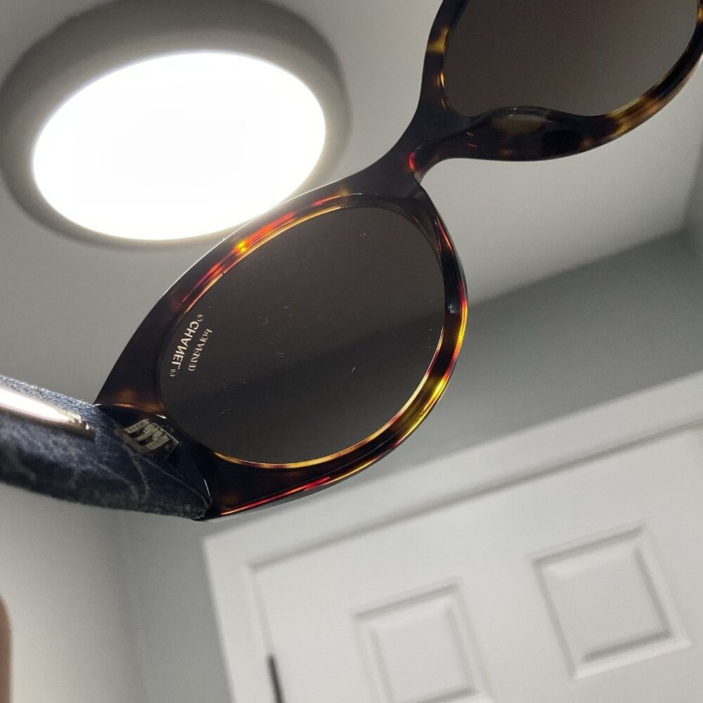 CHANEL 5405-A C 714/S9 Oval Denim Polarized Sunglasses 53 [] 19 140 - Picture 10 of 16